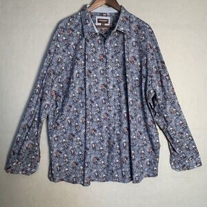 Johnston & Murphy Long Sleeve Paisley Button Down Dress Shirt Men's Size XXXL